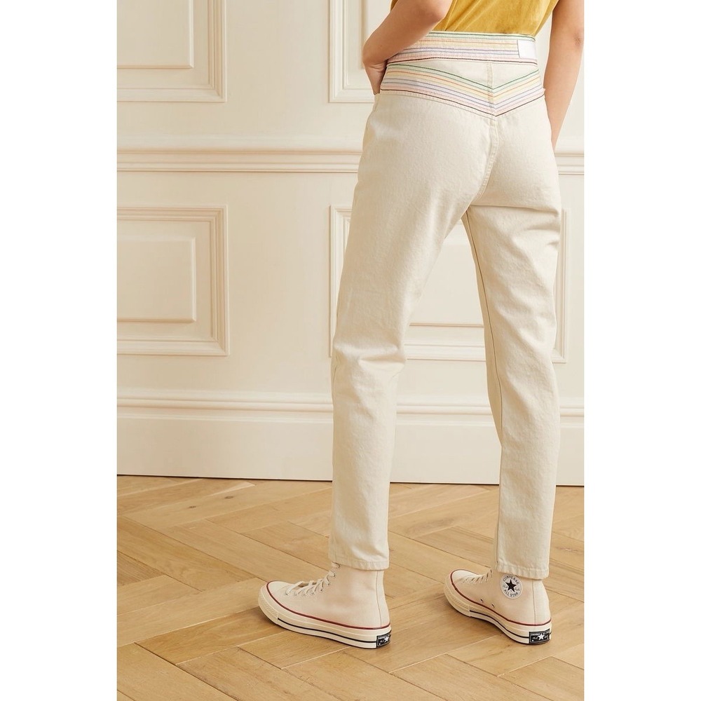 Re/Done x Blanca Miró Embroidered Jeans Size 28 US Stove Pipe Pride *read*